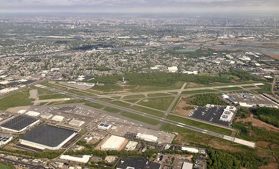 Teterboro Airport, New Jersey, the New York-area hub of Epstein's air operation