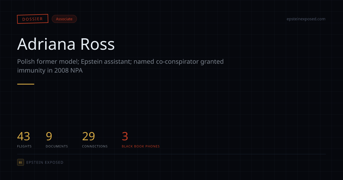 Adriana Ross - Epstein Exposed